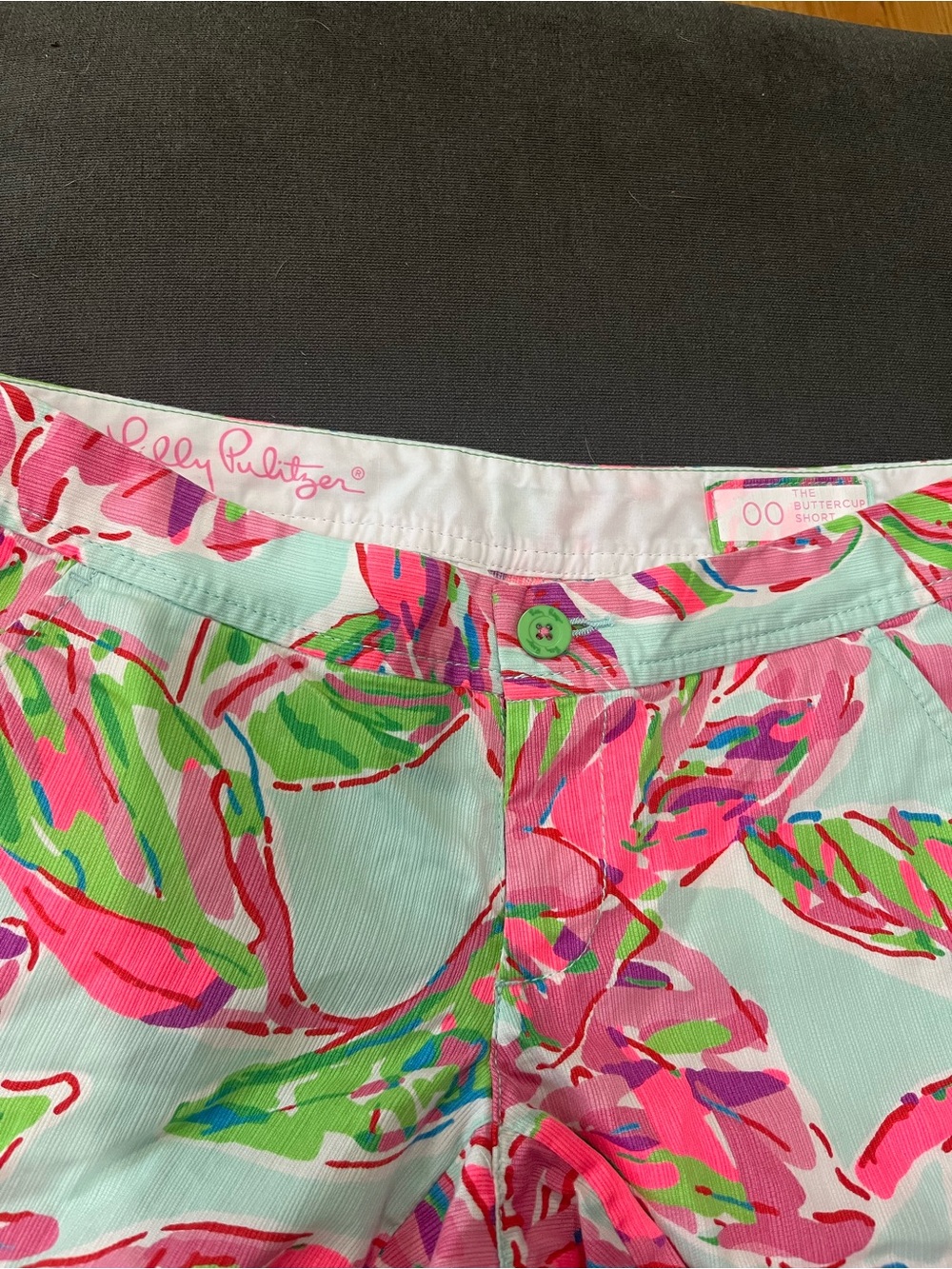 Lilly Pulitzer Pink & Mint Tropical Floral Buttercup Shorts